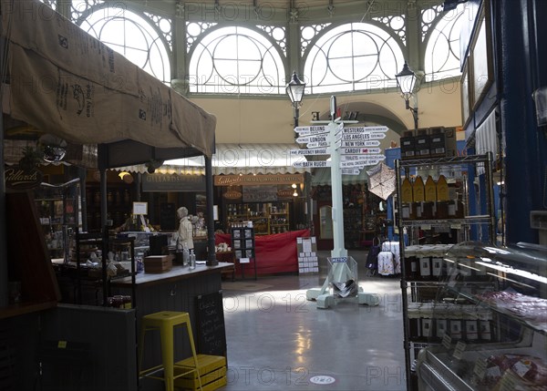 Interior of Guildhall covered market, Bath, Somerset, England, UK built 1861