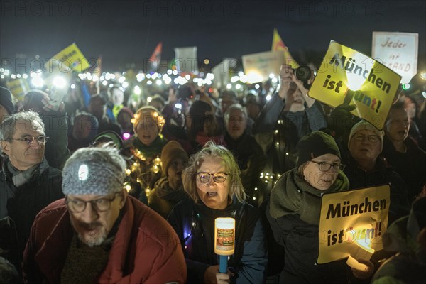 Sea of lights demonstration, Theresienwiese, Munich, Upper Bavaria, Bavaria, Germany, Europe