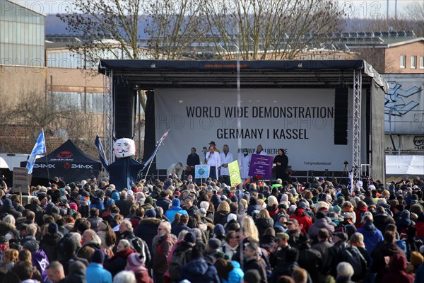 Large demonstration by critics of the corona measures in Kassel: Protests took place simultaneously in many countries under the motto World Wide Demonstration for Freedom, Peace and Human Rights