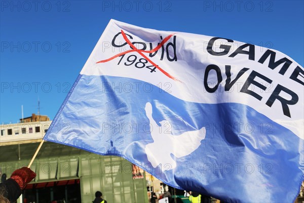 Mannheim: Demonstration against the corona measures. The demonstration was organised by an individual, not by Querdenken. The motto of the demonstration was: For freedom and fundamental rights, for free self-determination, for free vaccination decisions