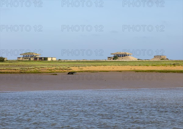 Lady Florence boat trip cruise River Ore, Orford Ness, Suffolk, England nuclear weapon test pagodas