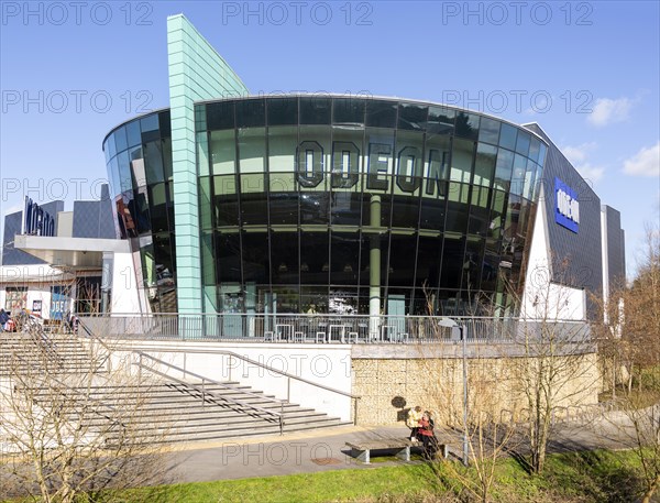 Modern architecture of Odeon cinema building in Trowbridge, Wiltshire, England, UK