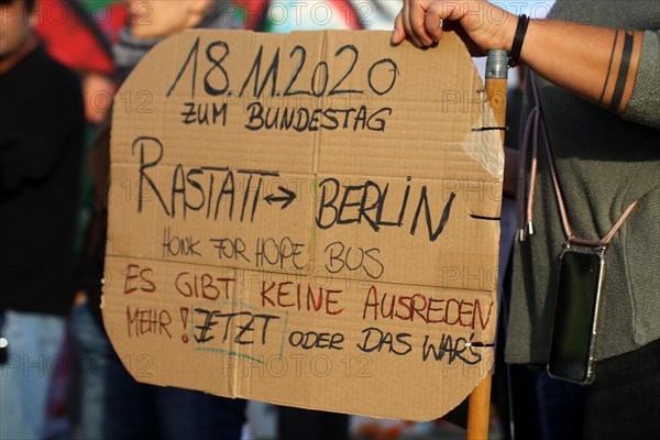 Karlsruhe: Corona protests against the measures taken by the federal government. The protests were organised by the Querdenken 721 Karlsruhe initiative