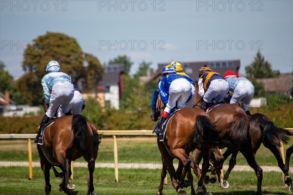 Race day at the racecourse in Hassloch, Palatinate. Prize of St. Hippolyt/Muehle Ebert & Gestuet Fohlenhof Hassloch (Category F, 2,200 metres)