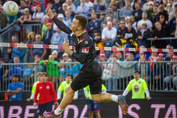 Fistball World Championship from 22 July to 29 July 2023 in Mannheim: Germany won the quarter-final match against Chile 3:0 sets to advance to the semi-finals. Pictured here: Johannes Jungclaussen from TV Vaihingen/Enz