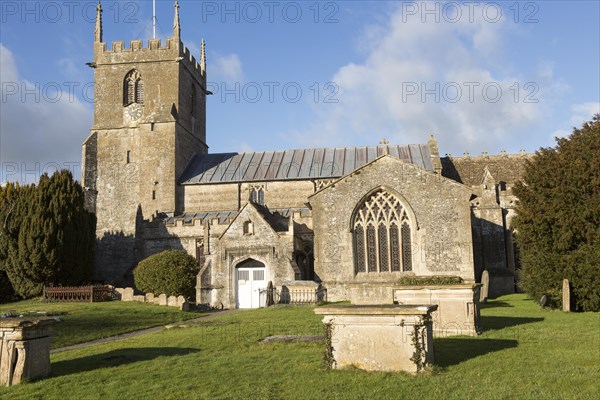 Historic village parish church of Saint Michael and All Angels, Urchfont, Wiltshire, England, UK Vale of Pewsey