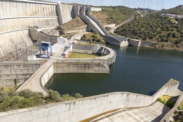 Barragem do Alqueva, Rio Guadiana river Alqueva dam hydroelectric power, Moura, Portugal, Europe