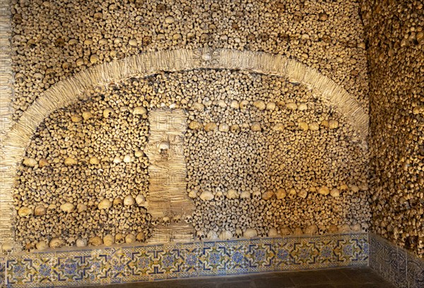 The Chapel of Bones, Capela dos Ossos, city of Evora, Alto Alentejo, Portugal, southern Europe, Europe