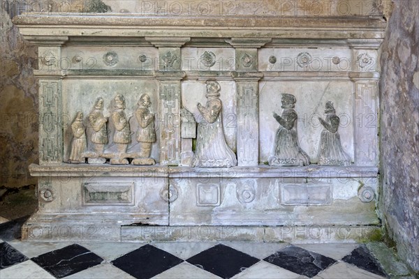 Farleigh Hungerford castle, Somerset, England, UK tomb of Mary Shaa in North Chapel