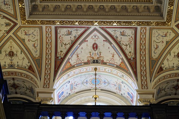 Ceiling design, interior design, Semperoper, Dresden, Saxony, Germany, Europe