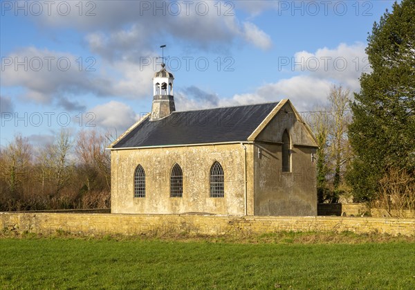 Church of Saint Giles built c 1800, Tytherton Kellaways, Langley Burrell, Wiltshire, England, UK