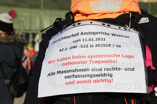 Mannheim: Demonstration against the corona measures. The demonstration was organised by an individual, not by Querdenken. The motto of the demonstration was: For freedom and fundamental rights, for free self-determination, for free vaccination decisions