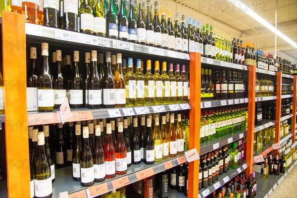 February 2024: Wine bottles in the supermarket