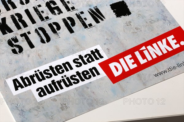 Symbolic image Die Linke: Flyer on the topic of disarmament