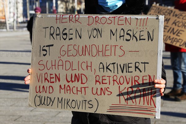 Mannheim: Demonstration against the corona measures. The demonstration was organised by an individual, not by Querdenken. The motto of the demonstration was: For freedom and fundamental rights, for free self-determination, for free vaccination decisions