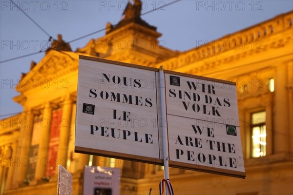 Strasbourg, France: Large demonstration for freedom against the corona measures and the vaccination pressure in France, Germany and other parts of Europe. The demonstration was organised by the peace initiative Europeansunited