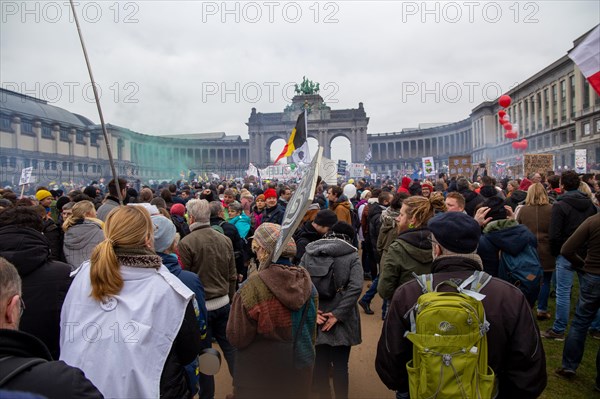 Brussels, 23 January: European demonstration for democracy, organised by the Europeans United initiative. The reason for the large demonstration is the encroachment on fundamental rights in Belgium, Germany, France and other states within the EU, Europe