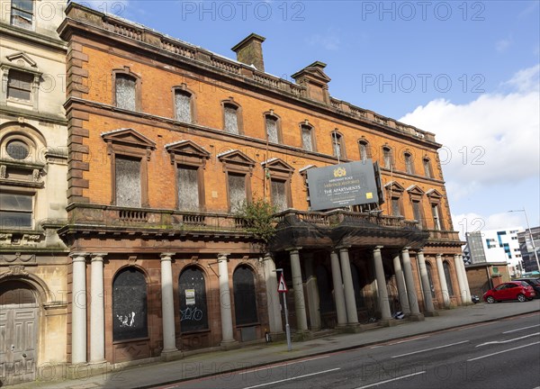 Large nineteenth century buildings, Butetown, Cardiff Bay, South Wales, UK, Merchant Place apartments conversions