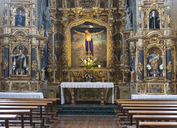 Interior of church Ermita de San Juan del Cristo de los Remedios, Briones, La Rioja, Spain, Europe