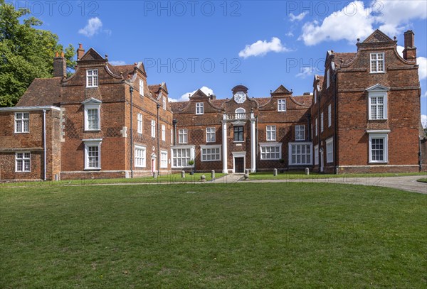 Christchurch Mansion large Tudor brick house built 1550, Christchurch Park, Ipswich, Suffolk, England, UK