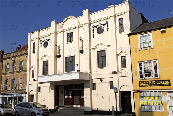 Art Deco architectural details of Palace cinema, Devizes, Wiltshire, England, UK