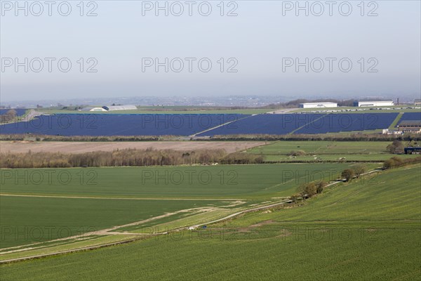 Wroughton airfield solar park renewable energy production solar farm, Wroughton, Wiltshire, England, UK