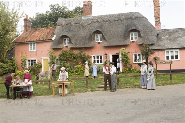 Filming a scene for Stanley's War film directed by Tim Curtis outside the Sorrel Horse pub, Shottisham, Suffolk, England, UK