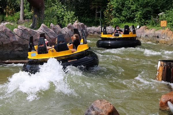 Dino-Splash (formerly: Donnerfluss) at the Holiday-Park in Hassloch, Palatinate