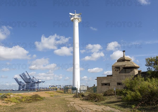 Easat Marine Radar tower for shipping at Landguard, Port of Felixstowe, Suffolk, England, UK