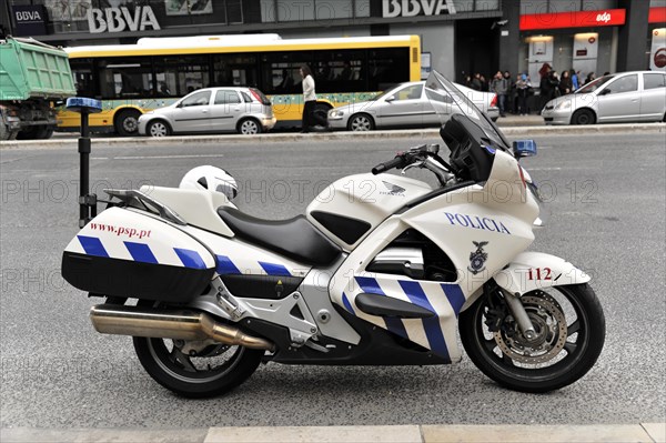 Policia, police motorbike, Lisbon, Lisboa, Portugal, Europe