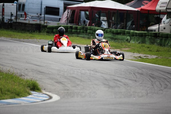 Kart driver on the Walldorf kart track, Baden-Wuerttemberg