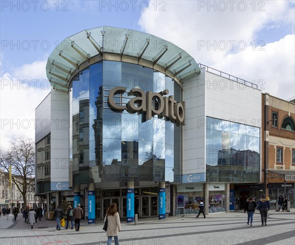 Capitol modern shopping centre development in city centre of Cardiff, South Wales, UK