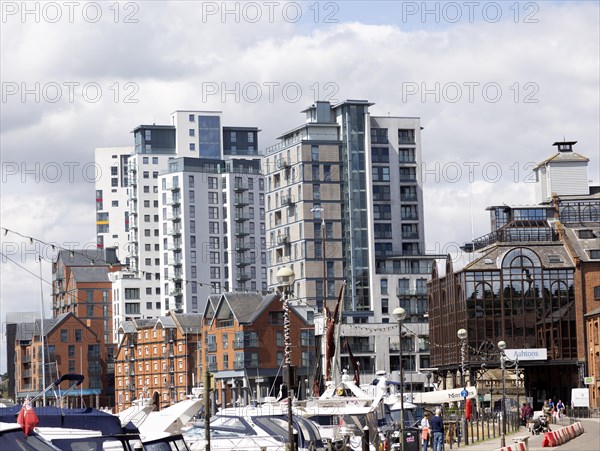 Wine Rack apartment block completed new urban landscape waterfront buildings, Wet Dock, Ipswich, Suffolk, England, UK July 2020