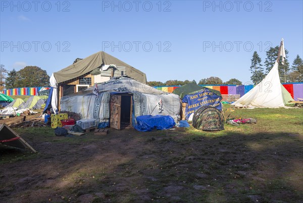 Crackely Woods HS2 protection camp, near Kenilworth, Warwickshire, England, UK, November 2020