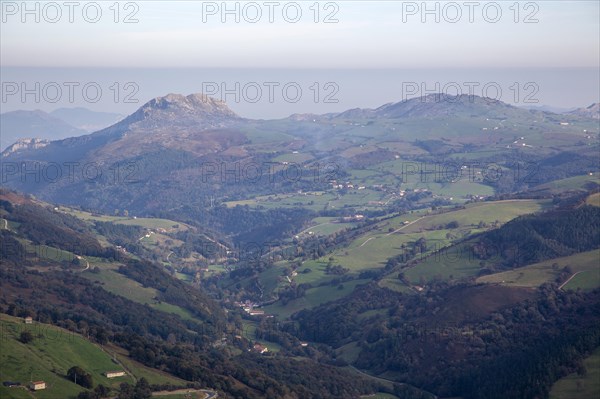 Landscape view from Puerto de Los Tornos, Cantabrian Mountains, Cantabria, northern Spain