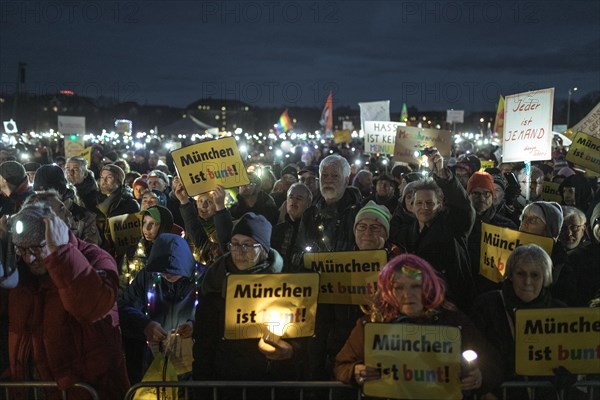 Sea of lights demonstration, Theresienwiese, Munich, Upper Bavaria, Bavaria, Germany, Europe