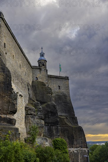 Koenigstein Fortress in Saxon Switzerland, Koenigstein, Saxony, Germany, Europe