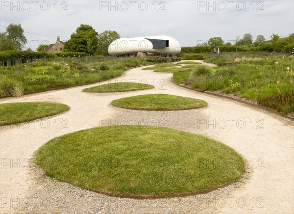 Hauser and Wirth art gallery, restaurant and garden, Durslade Farm, Bruton, Somerset, England, UK gardens designed by Piet Oudolf