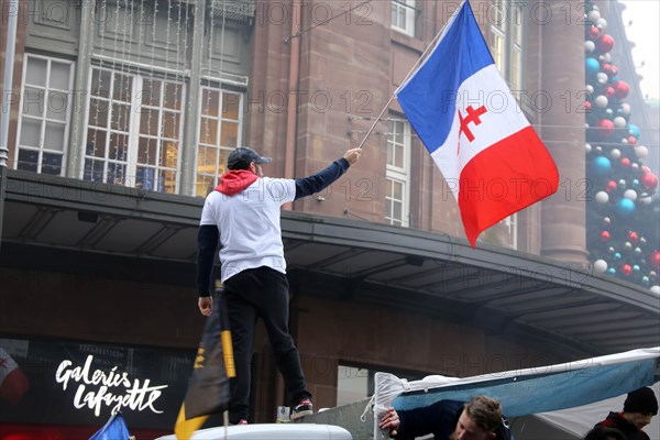 Strasbourg, France: Large demonstration for freedom against the corona measures and the vaccination pressure in France, Germany and other parts of Europe. The demonstration was organised by the peace initiative Europeansunited