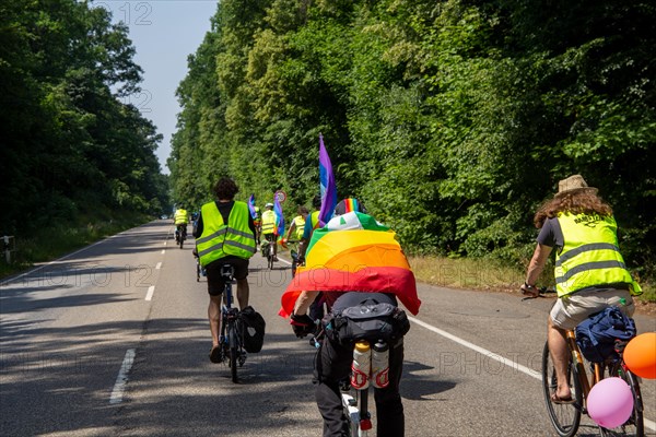 Ramstein 2022 peace camp bicycle demonstration: A bicycle demonstration was held on Sunday under the motto Stop Ramstein Air Base, organised as a rally from the starting points in Kaiserslautern, Kusel and Homburg