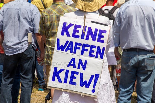 Peace demonstration in front of Ramstein Air Base against war and armament and in favour of diplomacy and negotiations