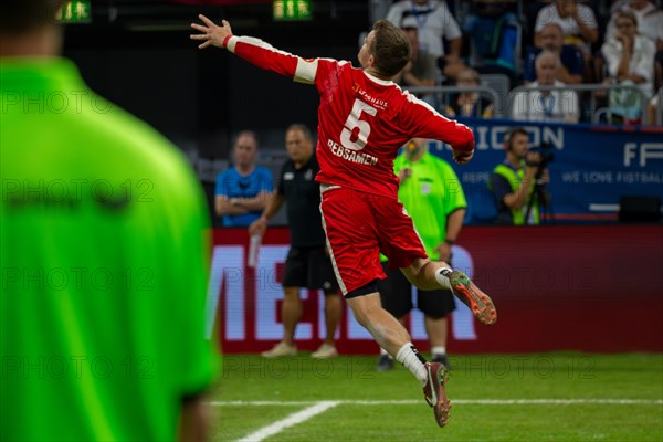 Fistball World Championship from 22 July to 29 July 2023 in Mannheim: Brazil defeated Switzerland 4:1 in the match for third place. Pictured here: Swiss national player Ueli Rebsamen