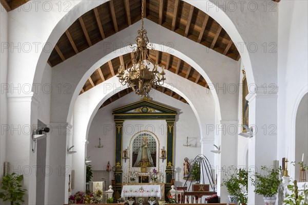 Interior of historic village church Iglesia De Huebro, Huebro, Nijar, Almeria, Spain, Europe