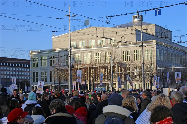 Large demonstration in Leipzig against the federal government's corona policy