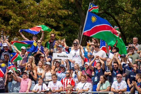 Fistball World Championship from 22 July to 29 July 2023 in Mannheim: The German national team won its opening match against Namibia with 3:0 sets. The numerous Namibian fans were in good spirits despite the defeat