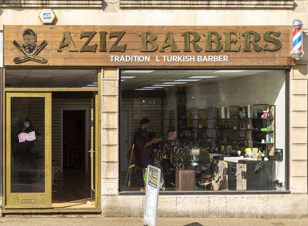 Aziz barbers, traditional Turkish barber shop, Melksham, Wiltshire, England, UK