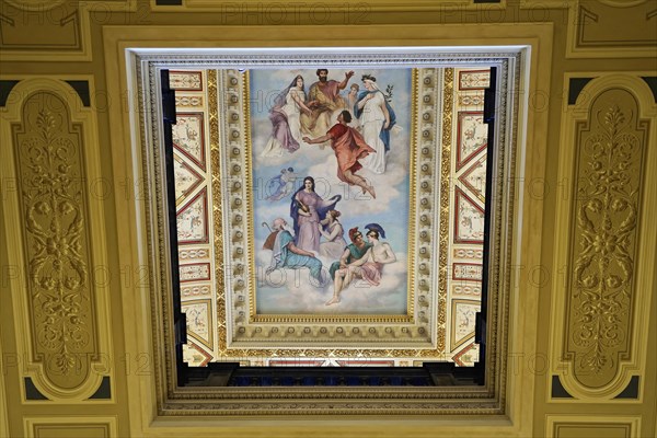 Ceiling design, interior design, Semperoper, Dresden, Saxony, Germany, Europe