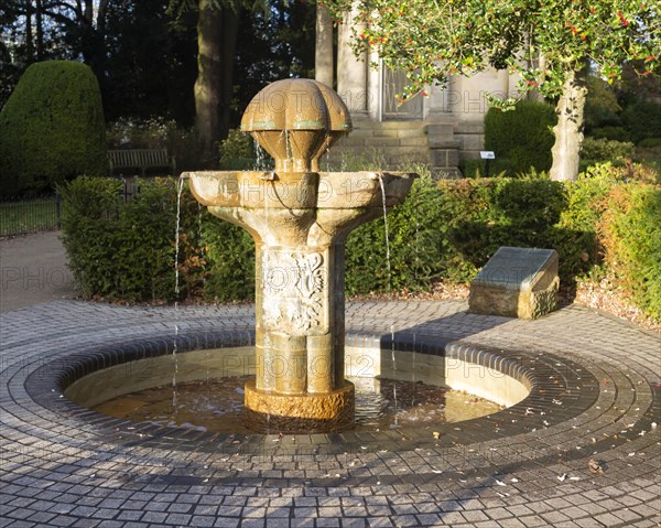Czechoslovak memorial fountain, Jephson Gardens park, Royal Leamington Spa, Warwickshire, England, UK