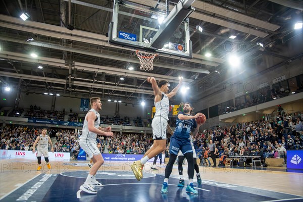 09.02.2024, easy Credit BBL, German Basketball League, Matchday 20) : Game scene MLP Academics Heidelberg against Basketball Lions Braunschweig (final score 76:94)