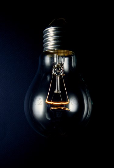 Closeup of an old tungsten light bulb